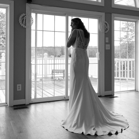 Liz- Anne Barge Ivory Wedding Dress - Picture 3 of 6